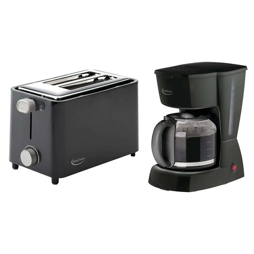 Betty Crocker BC2806CB 12Cup Coffee Maker & BC2605CB 2Slice Toaster (Black)