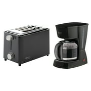 Betty Crocker BC-2806CB 12-Cup Coffee Maker & BC-2605CB 2-Slice Toaster (Black)