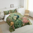 thumbnail image 3 of Castle Fairy Chic Floral Peony Peacock Comforter Set (Queen), 3-Piece, 3 of 8