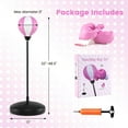 thumbnail image 3 of Costway Kids Punching Bag Toy Set Adjustable Stand Boxing Glove Speed Ball with Pump Pink, 3 of 10
