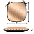 thumbnail image 4 of Abstract Chair Seating Cushion Set of 2, Modern Diagonal Pattern of Stripes in Tangerine Tones on a Plain Background, Seat Pads with Anti-slip Backing, 16"x16", Vermillion White, by Ambesonne, 4 of 7