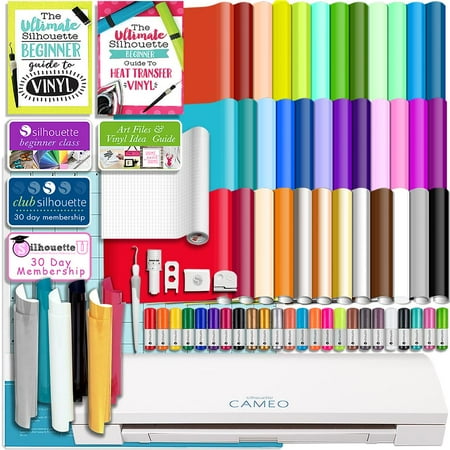 Hematite Cameo - Silhouette Cameo 3 Bluetooth Bundle 36 Oracal Sheets, Siser HTV, Guides, 24 Pack Pens, and More