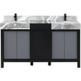 thumbnail image 4 of Lexora Home Zilara 60" Double Marble Top Bathroom Vanity with Black Faucet, 4 of 15