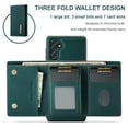 thumbnail image 6 of ELEHOLD 2-in-1 Detachable Wallet Case for Samsung Galaxy A53 5G Premium Leather Case Soft TPU Bumper Magnetic Removable Card Holders Kickstand Function Shockproof Case,green, 6 of 8