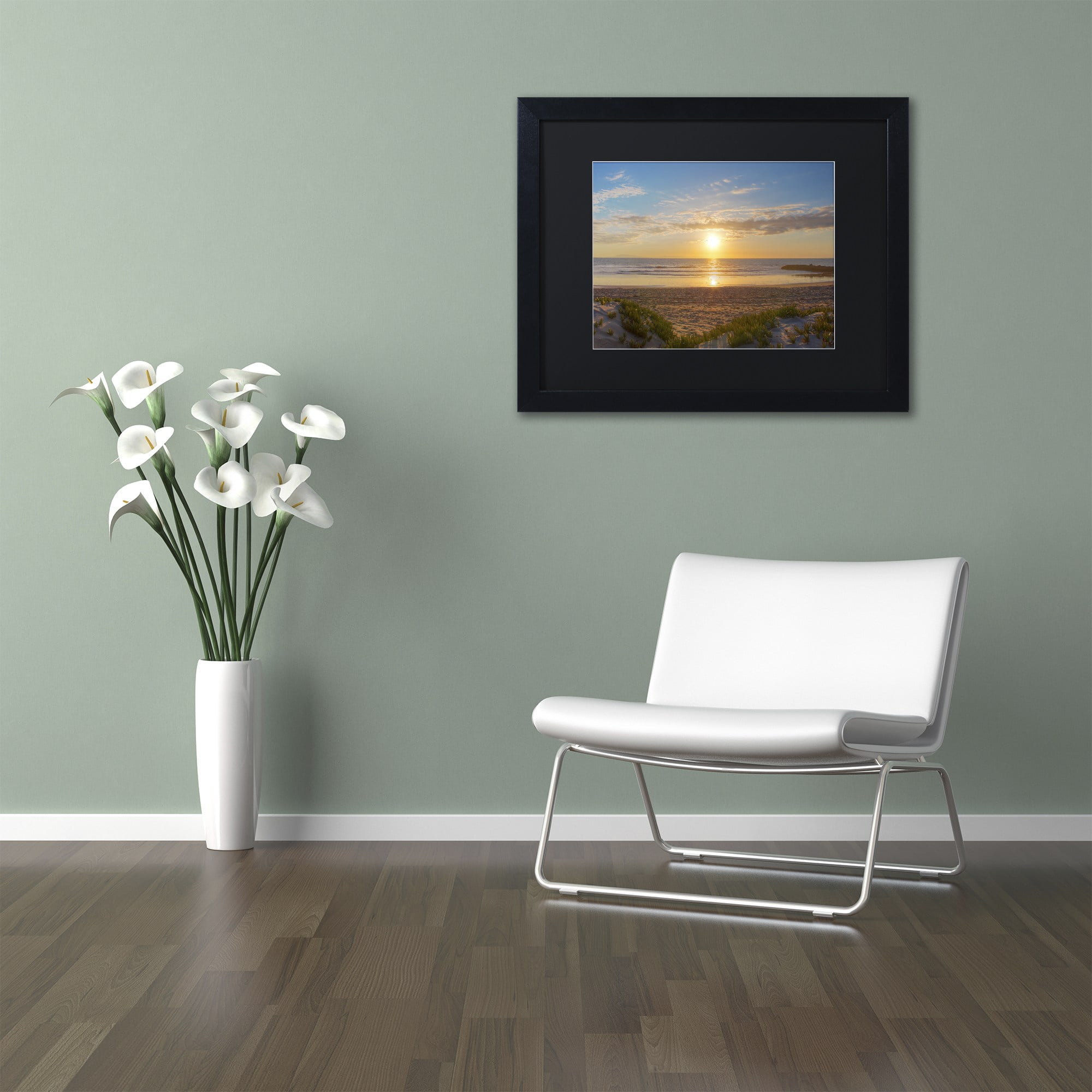 Chris Moyer 'Pierpont Sunset' Black Matted Framed Art