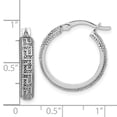thumbnail image 2 of 925 Sterling Silver Oxidized Textured Greek Key Sm Round Hoop Earrings 21.5x20.4mm Wide 4.35mm Thick Hoop Earring for Wo, 2 of 2