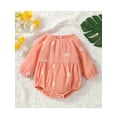 thumbnail image 2 of Qiylii Baby Girl’s Bodysuit Flower Round Neck Long Sleeve Loose Romper, 2 of 8
