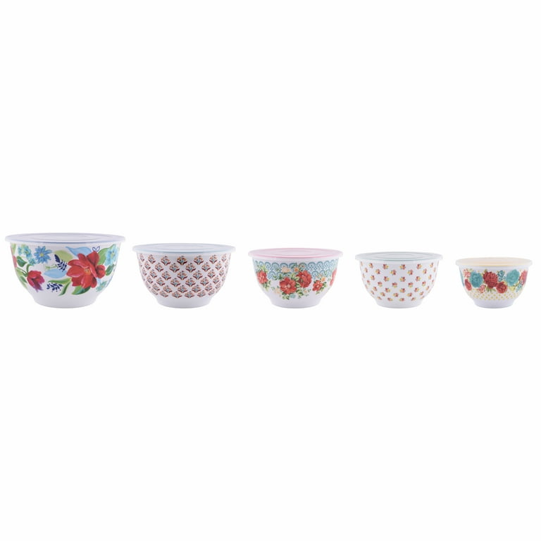 The Pioneer Woman Melamine Mixing Bowl Set, 10 Piece, Heritage Floral,  Christmas