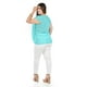 thumbnail image 3 of Blusa de chifon asimetrica Roman Fashion /Tallas Extras, 209 (Menta) verde claro 38, 3 of 5
