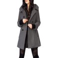 thumbnail image 1 of Women Coat Shawl Collar Irregular Plaid Jacket with Belt, 1 of 2