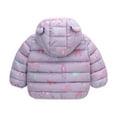 thumbnail image 5 of Herrnalise Toddler Baby Girls Coat Cute Cartoon Dinosaur Windproof Jacket Puffer Jacket Warm Padded Jacket Bear Ears Hooded Coat Kids Fall Winter Clothes,Savings, 5 of 5