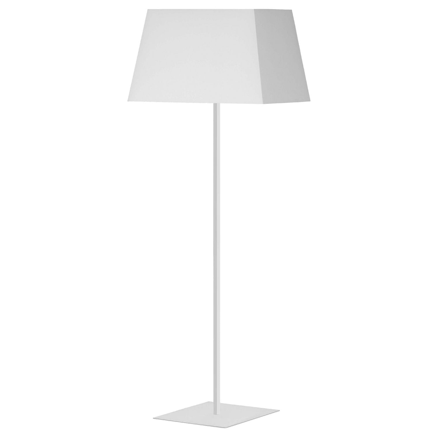 Gretchen 1 Light Square Floor Lamp - Matte White - White Shade