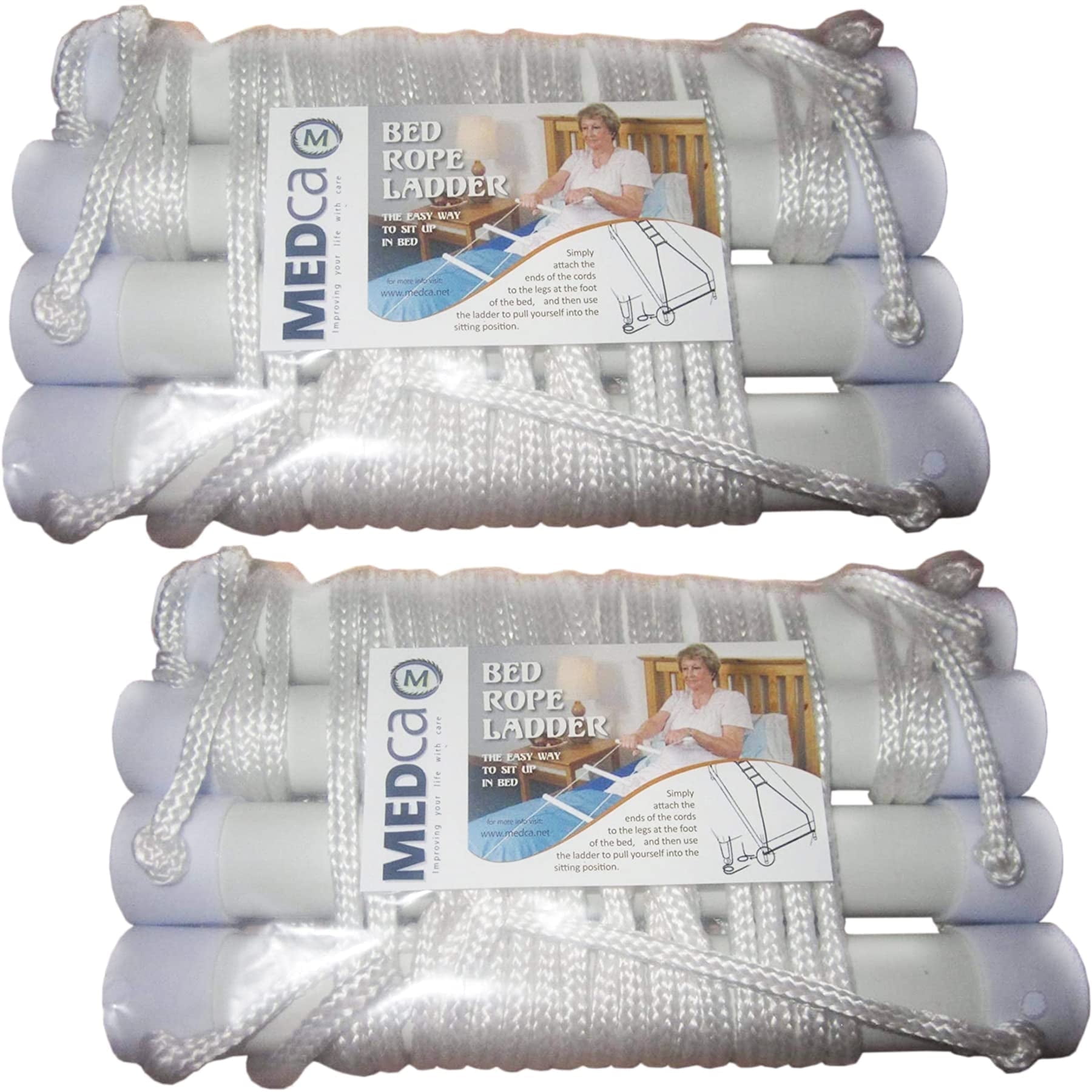 MEDca All Bed Helper Adjustable Pull up Ladder Adult - Nylon- 2 Pack