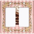 thumbnail image 6 of Metal Light Switch Plate Cover Naked Marshmallow Chocolate Cake Striped Wallpaper Pink CAK056, 6 of 13