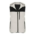 thumbnail image 3 of Fartey Womens Puffer Vest Removable Hooded Quilted Padded Sleeveless Vest Sleeveless Zip Up Warm Jacket Loose Casual Outdoors Coat with Pockets, 3 of 5