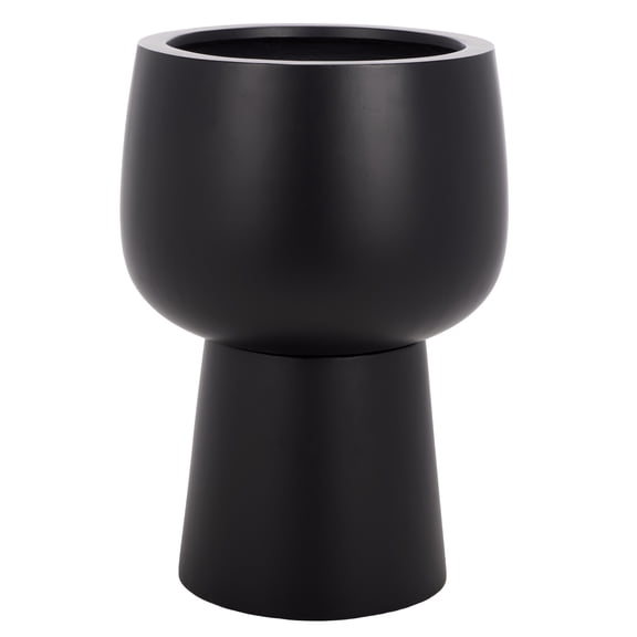 Safavieh 16.5" x 16.5" x 23.4" Pedestal Black Ficonstone Planter