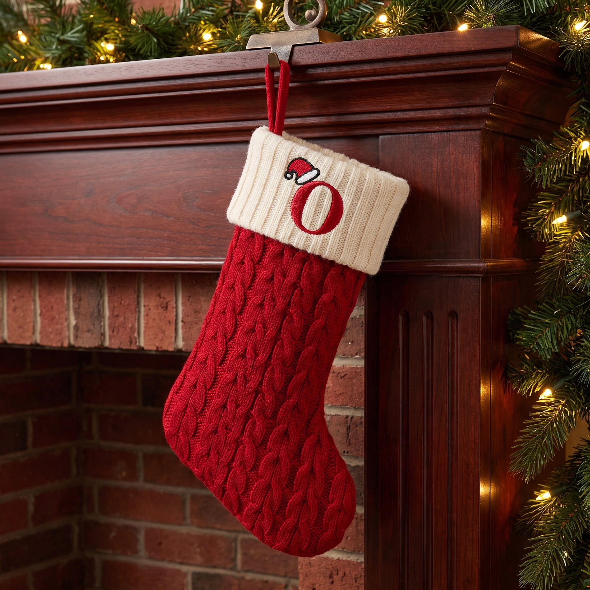 Unique Bargains Cartoon Christmas Luxury Grand Hearth Accent Stocking Letter O 8"