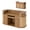 2-meter walnut-colored complete set, variant on Esheno Commercial L Shaped Reception Desk 71 inch Wooden Front Counter with Lockable Drawers Cabinet Walnut Right Cabinet for Lobby Office School