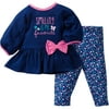 Gerber Newborn Baby Girl Tunic & Bow Legging 2pc Outfit Set