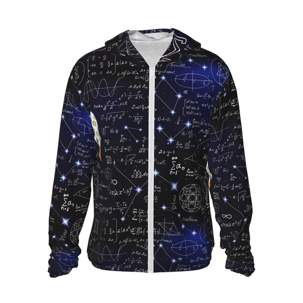 Balery Physical Formulas Sudadera ligera de manga larga con capucha y protección solar UPF 50+ para hombre y mujer, ideal para pesca y running-XX-Large