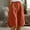Orange, variant on USSUMA High Waisted Shorts Women Solid Color Pull-on with Button And Pocket Elastic Waist Wide Leg Casual BreAthable Short Pants Half Shorts Linen Tailored Fit Shorts for Running Errands. Black L