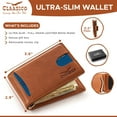 thumbnail image 3 of Super Slim RFID Leather Wallet For Men Cardholder & Money Clip Inside Perfect For Travel & Front Pocket Use (California Dessert), 3 of 7