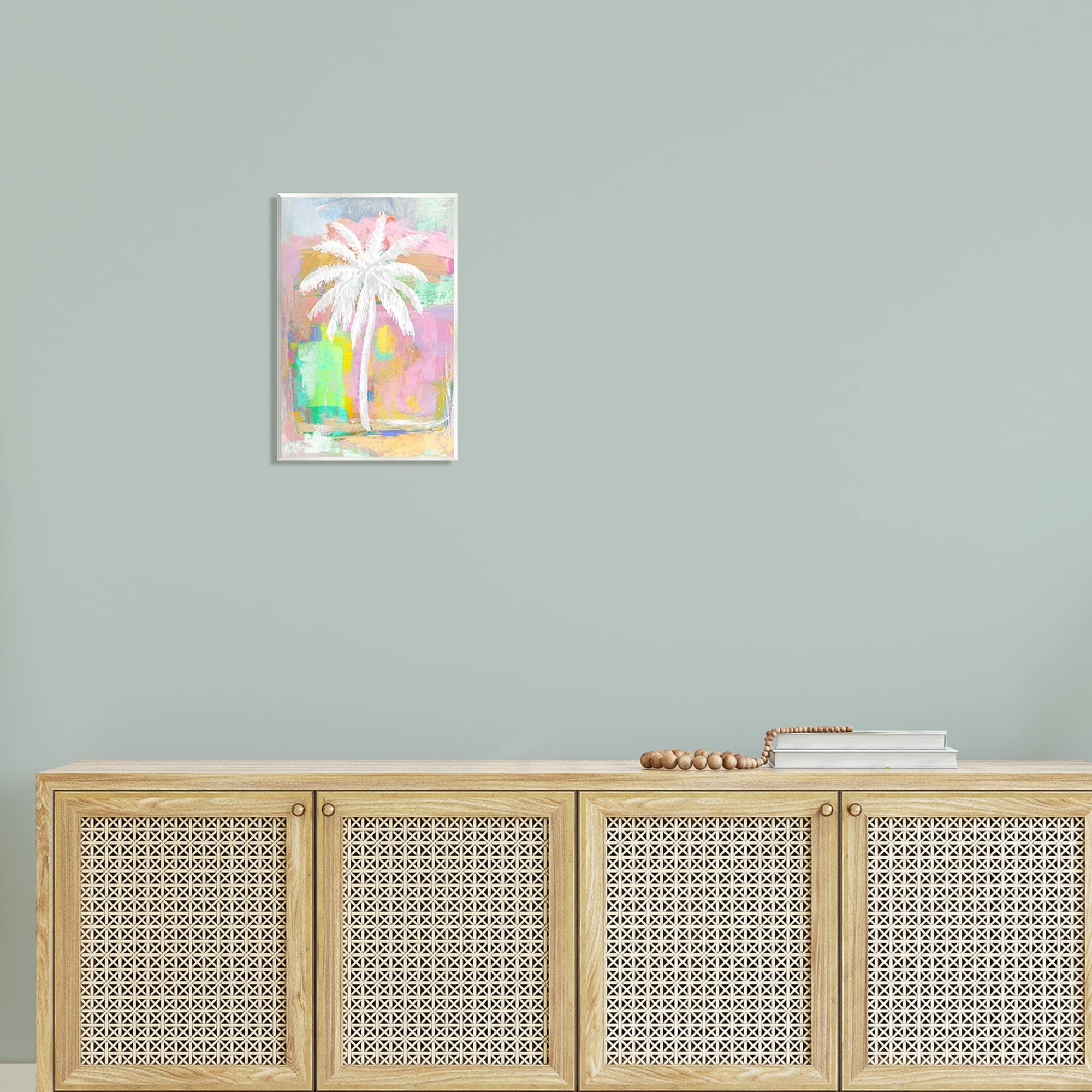 Stupell Industries Pastel Palm Tree Tropical Layered Brush Strokes Painting Unframed Art Print Wall Art, Design by Kristen Dew