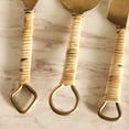 thumbnail image 4 of 3 piece Cheese Knife Set - Rattan-wrapped handles - Hammered Gold Blades - Charcuterie Board Essentials - Cheese Tools - Bridal Shower Gift, 4 of 5