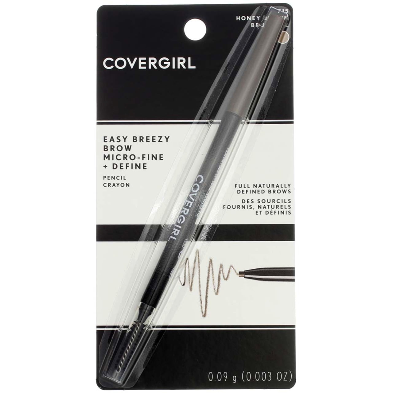 CoverGirl Easy Breezy Brow Micro-Fine + Define Pencil, Honey Brown 0.03 oz (Pack of 3)