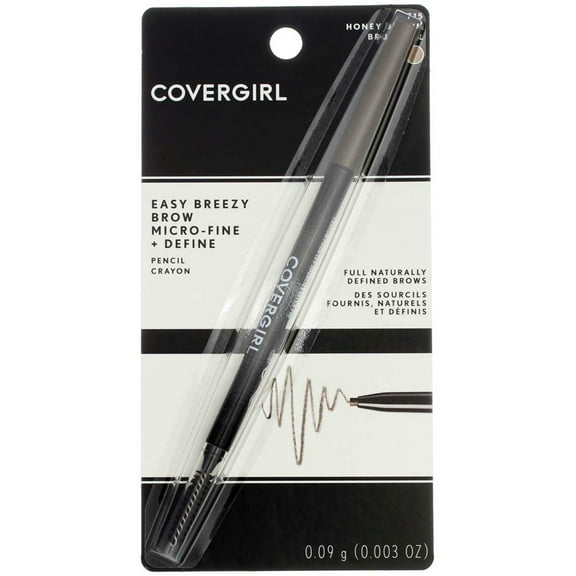 4 Pack - CoverGirl Easy Breezy Brow Micro-Fine Define Pencil, Honey Brown 0.03 oz
