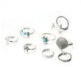 thumbnail image 3 of Joyas retro para mujer, 8 piezas, anillo geométrico, anillos con piedras preciosas con personalidad, 3 of 8