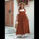 thumbnail image 5 of Vestido de Verano para Mujer, Talla Grande, Informal, Sin Mangas, con Tirantes Finos, para Playa Caqui XXL, 5 of 7