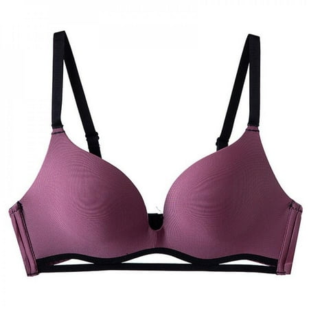 

Patgoal Women Contrast Stripes Thin Luxurious Bra Sexy Silky Comfortable Wrinkle-Free Adjustable Girly Underwear A/B Cup
