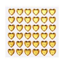 Uxcell 144 Pcs Heart Rhinestone 10mm Self Adhesive Gems Stickers Jewelry Stickers for Arts & Crafts, DIY Gold