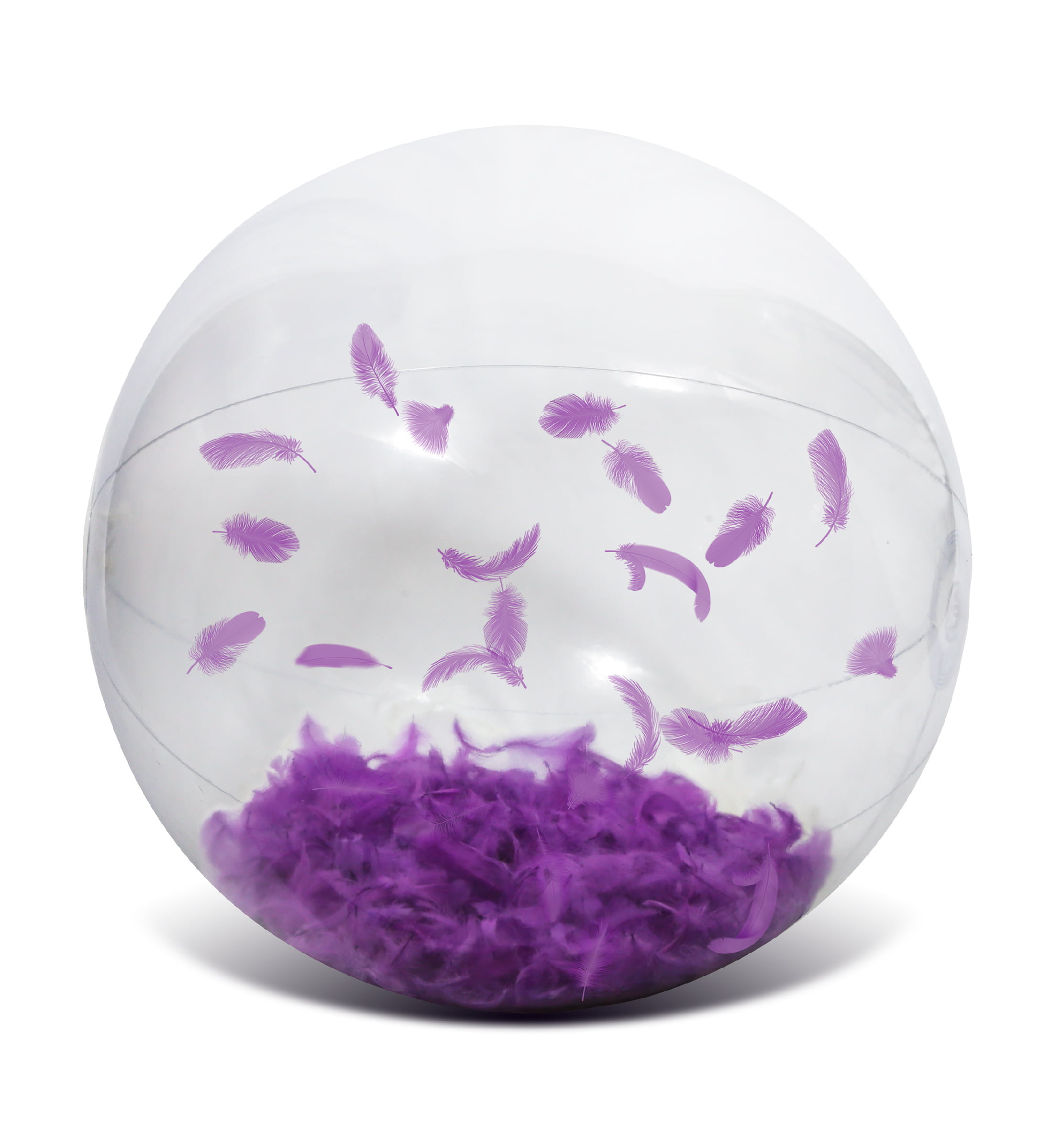 Premium Beach Theme Water Sand Toy Favors Beach Party Decoration CoTa Global Purple Feather Inflatable Large Beach Ball Pool Accessory Confetti 24 Inch Pool Party Supplies Beach Balls 