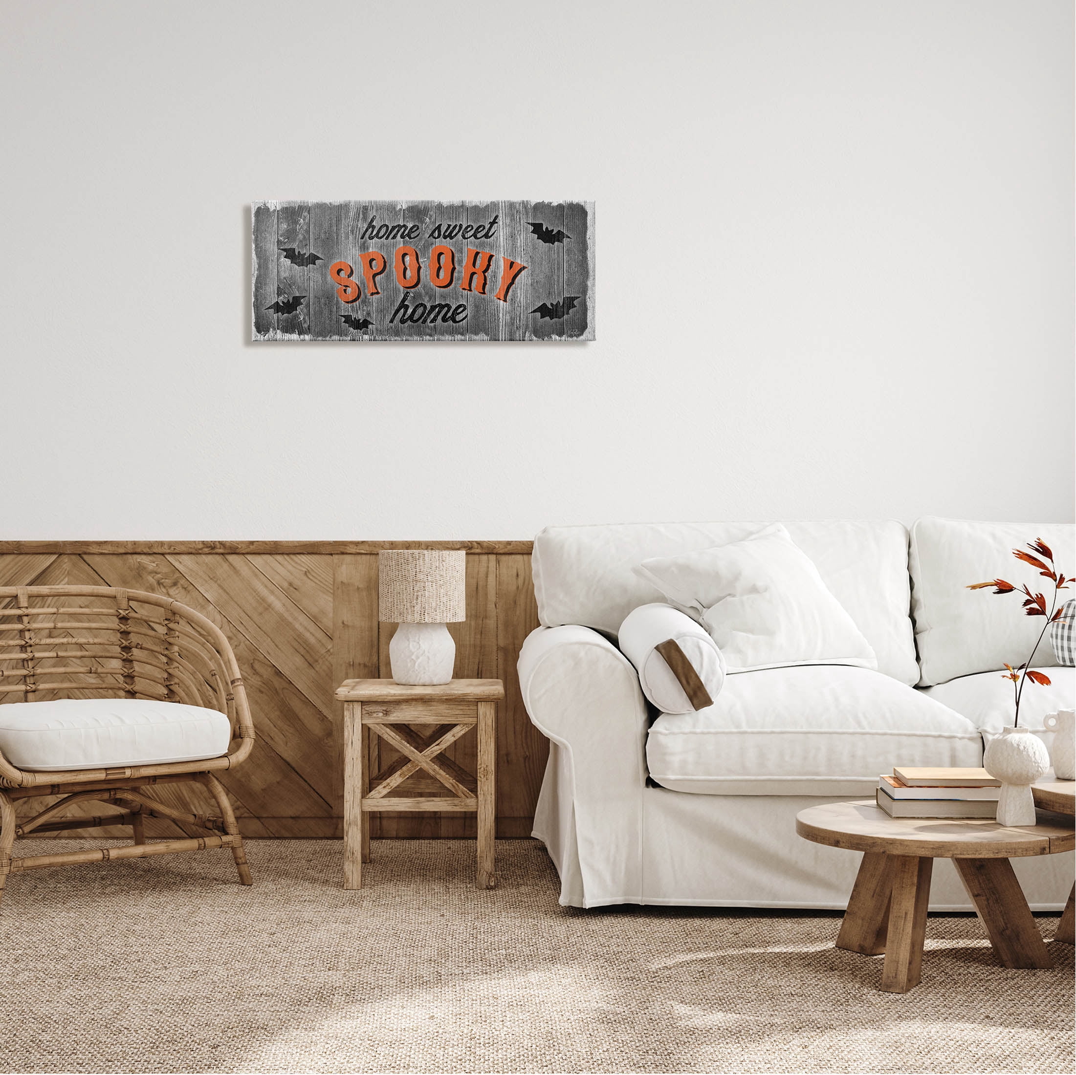 Stupell Industries Sweet Spooky Home Sign Graphic Art Gallery Wrapped Canvas Print Wall Art, Design by Natalie Carpentieri