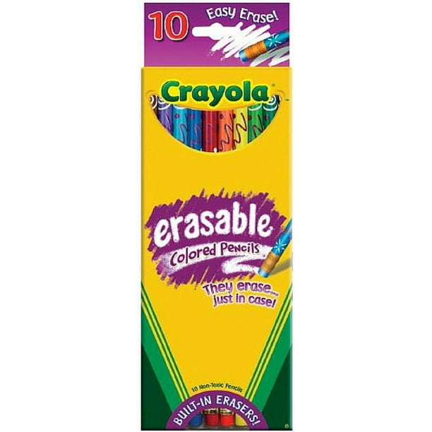 Crayola Erasable Colored Pencils Assorted 10 Each (Pack of 4) Walmart