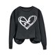 thumbnail image 4 of RKSTN Valentine Gifts Women's Valentine's Day Sweatshirts Plus Size Crewneck Heart Graphic Print Hoodless Sweatshirt Womens Casual Oversized Round Neck Loose Comfy Sweatshirt Fall Spring Clothes, 4 of 6