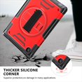 thumbnail image 6 of Shockproof Case for Samsung Galaxy Tab A8 10.5" SM-X200 X205 X207, Military Grade Protection Rotating Stand Hand Strap Shoulder Strap Kids Friendly Bumper Rugged Case for Galaxy Tab A8 10.5",Red, 6 of 8
