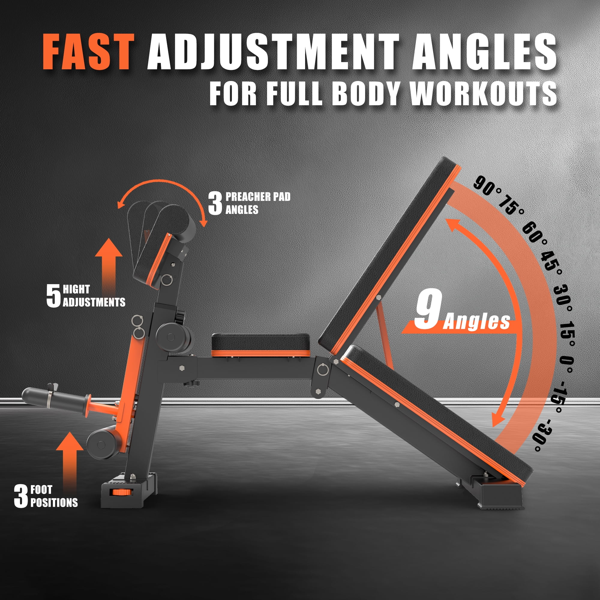 XCHIEF Adjustable Weight Bench - 1000 lbs Heavy Duty Foldable Workout Benchs Press with Leg Extension & Preacher Pad, Flat/Incline/Decline for Home Gym