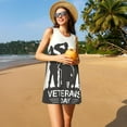 thumbnail image 3 of Logiee Veterans Day Print Summer Dresses for Women,Beach Sleeveless Flowy Pocket Tshirt Tank Sundresses,Women's Sleeveless Dress, 3 of 7