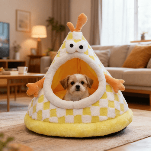 ShadeMart Cat & Dog Cave Bed - Warm Safety Pet Hut for Indoor Cats and Small Dogs, Cozy Winter Tent House
