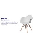 thumbnail image 2 of 2 Pk. Alonza Series White Plastic Chair with Wooden Legs, 2 of 9