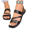 thumbnail image 6 of Viluyesy Womens Flat Slide Sandals, Summer Casual Elastic Strappy Square Toe 2026 Fashion Comfortable Shoes Black US9.5, 6 of 9