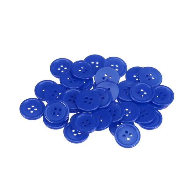 Unique Bargains Boutons Ronds en Résine Bleu Foncé à 4 Trous (Lot de 100)