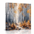 thumbnail image 2 of Canvas Wall Art Landscape Nature Canvas Art Print Tree Forest Leaves Yellow Fall Pictures Wall Decor for Living Room Bedroom Artwork Decorations Stretched Framed Ready to Hang 8"x8", 2 of 9
