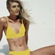 thumbnail image 3 of Conjuntos de bikini Prolriy para mujer, traje de baño liso de dos piezas con realce, acolchado, tankinis, color amarillo, talla XL, 3 of 3