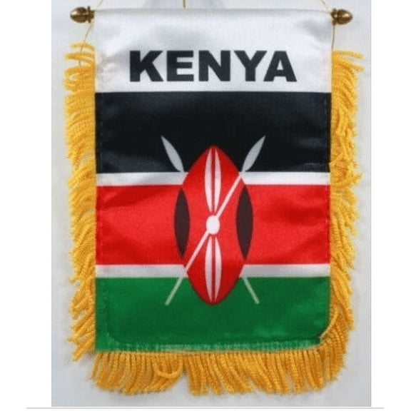 Kenya MINI BANNER FLAG GREAT FOR CAR & HOME WINDOW MIRROR HANGING