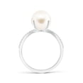 thumbnail image 2 of Angara Freshwater Cultured Pearl and Diamond Split Shank Ring in 14K White Gold for Women | June Birthstone Jewelry for Her, 2 of 5