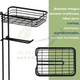 thumbnail image 3 of Soporte para Papel Higiénico con Canasta para Toallitas Húmedas, Portarollos para Baño, Diseño Elegante de Acero Inoxidable, No Requiere Instalación, hasta 4 Rollos, Accesorios Baño, 3 of 9